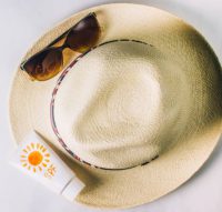 sunscreen and hat